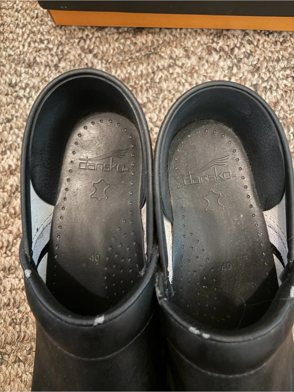 Dansko Black Leather professional oiled Slip-On Clogs 40